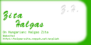 zita halgas business card